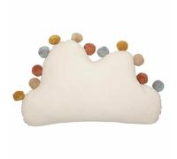 Coussin Enfant Pompons Nuage Ivoire