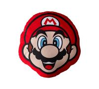 Character World – Coussin 3D enfant Mario Bros Visage Mario – Microfibre – 40 cm