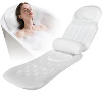 Coussin ergonomique pour baignoire Unyqoos® – Soutien pour tout le corps, idéal pour la tête, le dos, les épaules, les hanches, les jambes et le coccyx. Tissu en mesh respirant, ventouses antidérapant