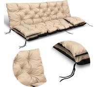 Coussin et dossier pour balançoire de jardin 100X60X50 Cm + 2 Coussins Coussin décoratif imperméable Beige
