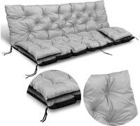 Coussin et dossier pour balançoire de jardin 150X60X50 Cm + 2 Coussins Coussin décoratif imperméable en gris clair