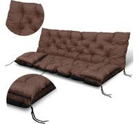Coussin et dossier pour balançoire de jardin 180X60X50 Cm + 2 coussins Coussin décoratif imperméable marron