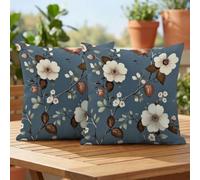 Coussin Exterieur Imperméable 30 x 30 cm, Housse de Coussin Décoratif Fleur Usine pour Meubles de Jardin, Balcon, Canapé, Salon, Impression Recto-Verso, Déco de Printemps et Été Lot de 2, #440l
