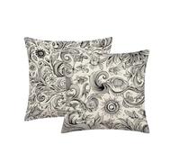 Coussin Exterieur Impermeable 75x75cm Lot de 2 Noir et Blanc Abstrait-2