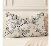Coussin Exterieur Impermeable Beige, Arbre Taie d'oreiller en Lin Résistant avec Fermeture Éclair Invisible, Décoration Moderne pour Salon de Jardin, Balcon, Canapé et Chambre, 50x60 cm, A*627