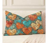 Coussin Exterieur Impermeable Bleu, Comme Taie d'oreiller en Lin Résistant avec Fermeture Éclair Invisible, Décoration Moderne pour Salon de Jardin, Balcon, Canapé et Chambre, 50x60 cm, A*631