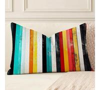 Coussin Exterieur Impermeable Coloré, Bande Taie d'oreiller en Lin Résistant avec Fermeture Éclair Invisible, Décoration Moderne pour Salon de Jardin, Balcon, Canapé et Chambre, 50x60 cm, A*637