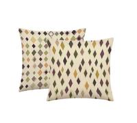 Coussin Exterieur Impermeable Coussin 65x65cm Lot de 2 Treillis Beige