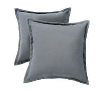 Coussin extérieur imperméable - Coussin décoratif 45x45 cm - Gris - Lot de 2 - HOMESCAPES