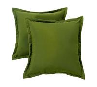 HOMESCAPES Coussin d’extérieur imperméable Vert, Coussin de Jardin carré 45x45 cm, Décoration Jardin extérieur - Lot de 2 Coussins pour Salon de Jardin