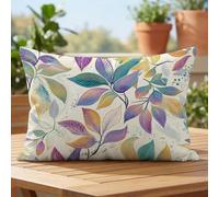 Coussin Exterieur Impermeable Crème Housse Coussin 30x50 cm Lot de 1 Lin Taie Oreiller avec Fermeture Éclair Invisible Cushion Covers pour Jardin Canapé Terrasse Banc Porche Decoratif Feuille 1D#511