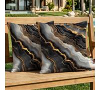 Coussin Exterieur Impermeable Gris Housse Coussin 30x30 cm Velours Decoration Printemps Taies d'oreillers Lot de 2, Canapé Cushion Covers Or pour Canapé Salon de Jardin Patio Chaise de Bureau dj-578