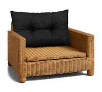 Coussin extérieur salon jardin Coussin de dossier 40x50 cm - lounge pour meubles rotin fauteuil banc balcon terrasse - déperlant matelassé robuste épais moelleux confortable Graphite lin écologique