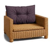 Coussin extérieur salon jardin Coussin de dossier 40x60 cm - lounge pour meubles rotin fauteuil banc balcon terrasse - déperlant matelassé robuste épais moelleux confortable Bordeaux lin écologique