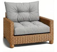 Coussin extérieur salon jardin Ensemble: siège 50x50 cm et dossier 40x50 cm - lounge pour meubles rotin fauteuil banc balcon terrasse - déperlant matelassé robuste épais moelleux Gris Clair