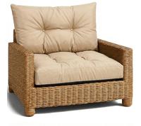 Coussin extérieur salon jardin Ensemble: siège 50x50 cm et dossier 40x50 cm - lounge pour meubles rotin fauteuil banc balcon terrasse - déperlant matelassé robuste épais moelleux confortable Beige