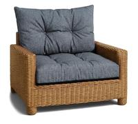 Coussin extérieur salon jardin Ensemble: siège 70x70 cm et dossier 40x70 cm - lounge pour meubles rotin fauteuil banc balcon terrasse - déperlant matelassé robuste épais moelleux Jean lin écologique
