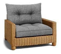 Coussin extérieur salon jardin Ensemble: siège 70x70 cm et dossier 40x70 cm - lounge pour meubles rotin fauteuil banc balcon terrasse - déperlant matelassé robuste épais moelleux confortable Gris