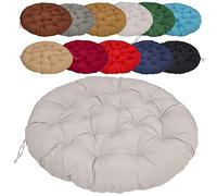 Coussin Fauteuil Papasan 160cm/62.99in, Rond Balançoire Coussin à Dossier, Épaissir Antidérapant Facile à Nettoyer, pour intérieur ou extérieur, Jardin, terrasse, Cuisine et Bureau - Gris Clair