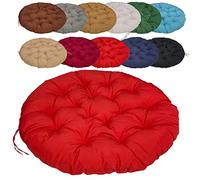 Coussin Fauteuil Papasan 180cm/70.86in, Coussin Fauteuil Rotin Rond, avec Sangles De Positionnement, pour Jardin, Salle à Manger, Chaise de Bureau - Rouge