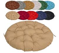 Coussin Fauteuil Papasan 60cm/23.62in, Rond Balançoire Coussin à Dossier, Épaissir Antidérapant Facile à Nettoyer, pour Jardin Patio Hanging Hammock - Kaki