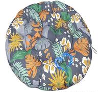 Coussin for Fauteuil Papasan Rond diamètre 40/50/60/70/80/90/100/110/120/130 cm épaisseur 10 cm Coussin de Siège Imperméable Extérieur/Intérieur Coussin de Sol for Meubles de Jardin(Jungle,51"x51"/130