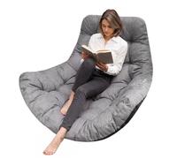 Coussin gris foncé pour fauteuil suspendu imperméable - cocon, balancelle de jardin 120x100
