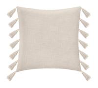 Atmosphera Coussin déco Gypsy à pompons 50 x 50 cm Ivoire