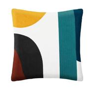 Atmosphera – Coussin carré Hary 45 x 45 cm, coton, motifs brodés, déhoussable, multicolore