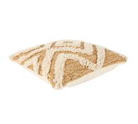 Coussin - Home Deco Factory - Jute Et Coton Tufté - Beige