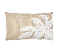 HOME DECO FACTORY Coussin déhoussable TX0295 Motif palmier intérieur 30x50 cm Marron et blanc