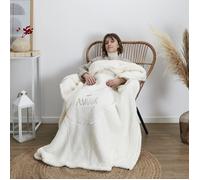 Coussin - Home Deco Factory - Plaid Sherpa - Beige