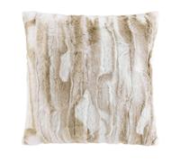 Paris Prix Coussin Cheyenne Imitation fourrure et velours 45 x 45 cm déhoussable Naturel