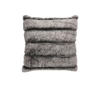 HOME DECO FACTORY Coussin TX0068 Imitation fourrure Gris foncé rayé 40x40 cm déhoussable pour canapé