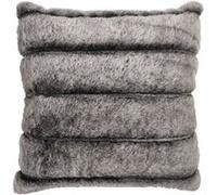 HOME DECO FACTORY Coussin TX0068 Imitation fourrure Gris foncé rayé 40x40 cm déhoussable pour canapé