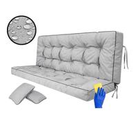 Hobbygarden Coussin de banc Coussin de sol pour banc de jardin Coussin de balançoire Coussin pour balançoire hollywoodienne Outdoor / Indoor - Pola - 120 cm - Gris clair