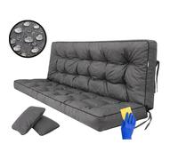 Coussin imperméable pour balancelle extérieure 120 cm - Gris anthracite + 2 coussins déco