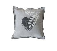 Coussin imprimé cœurs Epicéa - 40 x 40 cm - Gris