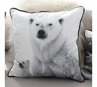 Coussin Imprimé Ours Blanc 40 X 40 Cm