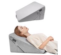 Coussin Incliné Lit-VEVOR-Oreiller Triangulaire Orthopédique Réglable-Rembourrage Mousse-Housse Lavable-Gris Clair