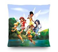 Coussin - La fée Clochette - Réversible recto/verso - 40 x 40 cm - Multicolore