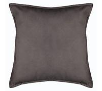 Coussin Lilou déhoussable effet velours en polyester 55x55 cm - Gris Foncé