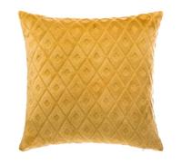 Coussin losanges flanelle jaune moutarde 40x40cm - Atmosphera Créateur d'intérieur