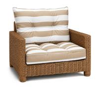 Coussin Lounge Mobilier Jardin Coussin de dossier 40x50 cm - Rayures blanc et beige
