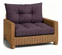Coussin Lounge Mobilier Jardin Ensemble: siege 60x60 cm et dossier 40x60 cm - Bordeaux lin écologique