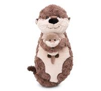 Coussin Loutre Thure Oda & Odalina 40x20cm Gris - Oreiller en Peluche Doux et Durable pour Les garçons, Les Filles, Les bébés et Les Amateurs de Peluches - Idéal Non Seulement pour la Maison