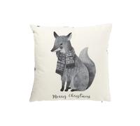 Coussin Merry Christmas en polyester blanc 45x45x13 cm