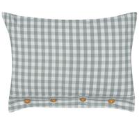 Coussin Moderne au Motif Damier Carré et Boutons Décoratifs 40 x 60 cm Vert et B