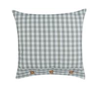 Coussin Moderne au Motif Damier Carré et Boutons Décoratifs 45 x 45 cm Vert et B