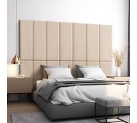 Coussin mural 'Carpino' panneau d'ameublement set de 2 textiles 90 x 30 cm Beige